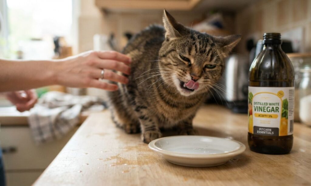 What Happens If a Cat Licks or Drinks Vinegar