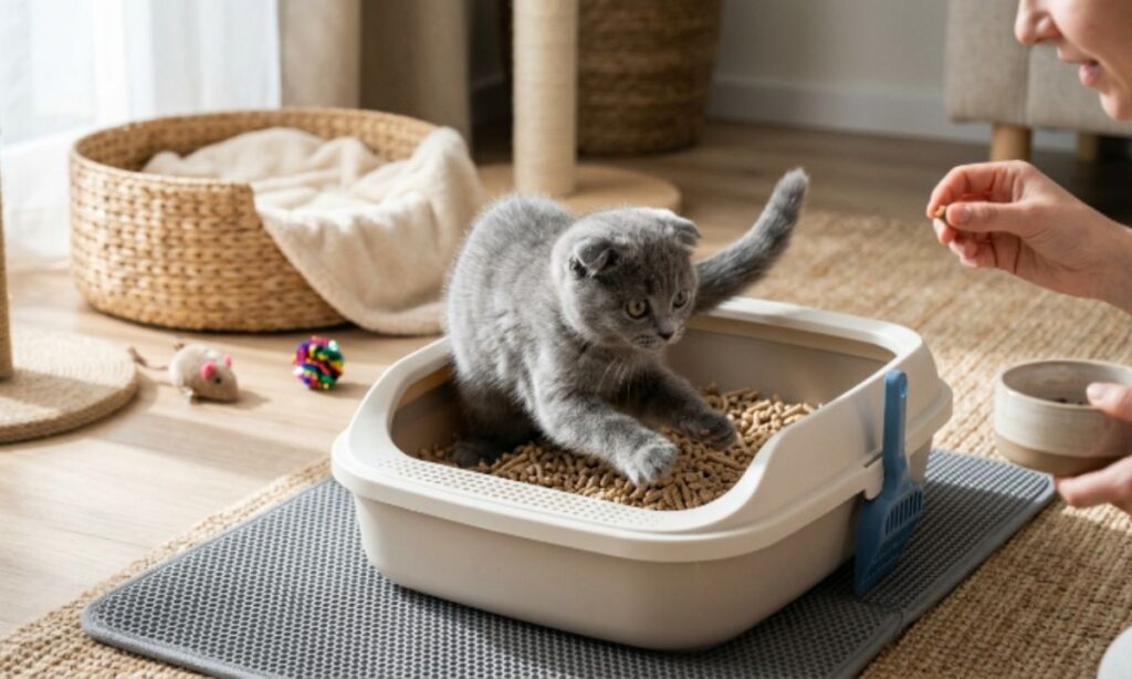 Scottish Fold kitten Litter Training Step by Step