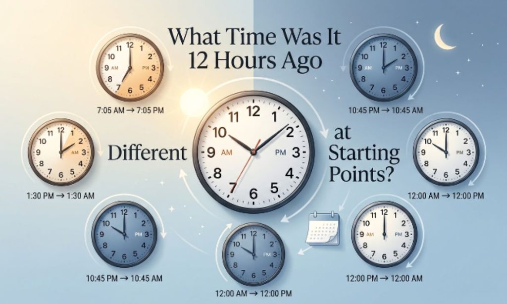 What Time Was It 12 Hours Ago at Different Starting Points